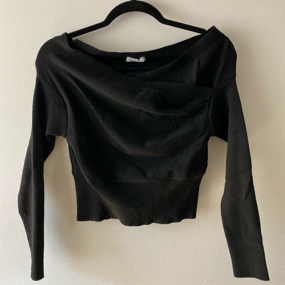 Black off the shoulder sweater